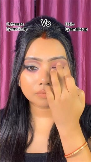 Cutcease eyemakeup vs halo eyemakeup tutorial #shortvideo #viral #eyemakeup #makeuptutorial