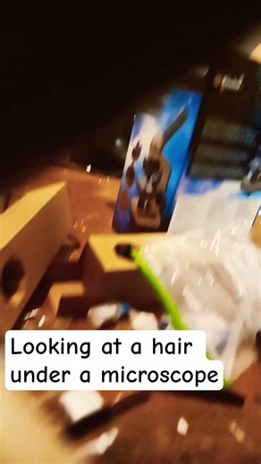 looking at hair under a microscope #fyp #microscope #science