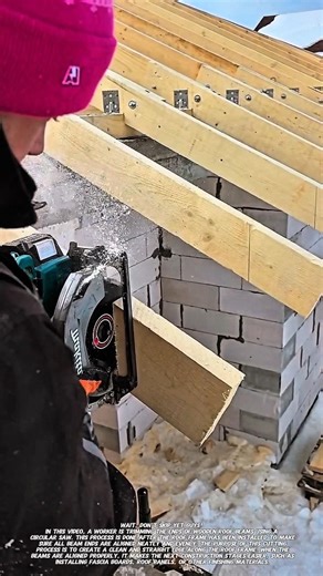Roof Frame Beam Cutting Using Circular Saw | Precise Carpentry Technique.