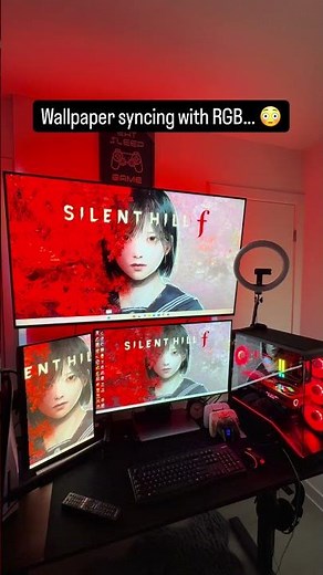 Wallpaper Syncs With RGB Lights 😳 #rgb #pcsetup #gaming #gamingroom Follow for more gaming content!
