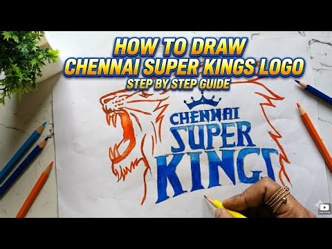 Chennai Super Kings Logo Drawing Easy 🦁 | Step by Step CSK Logo Drawing Tutorial