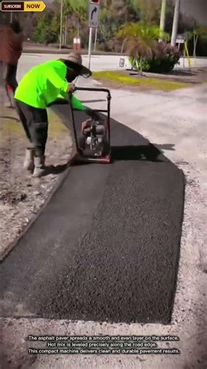 Efficient Asphalt Paver Machine for Smooth Surface Finishing and Road Edge Repair