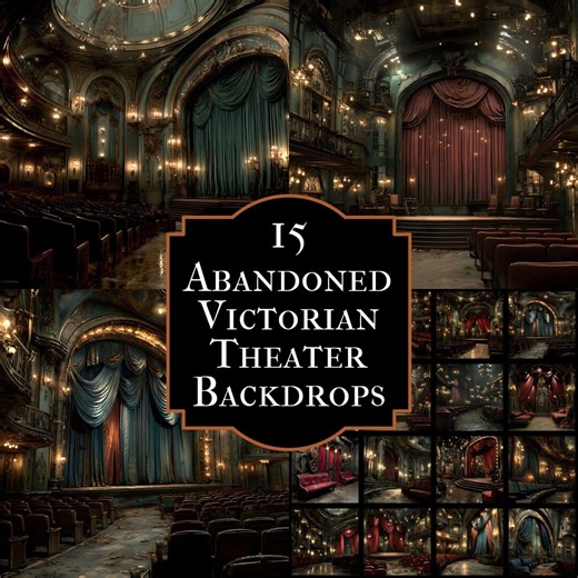 Abandoned Victorian Theater Digital Backdrop, Moody Photography Background for Dramatic Portraits, Format Stage Set, Gothic Fine Art Texture - Etsy