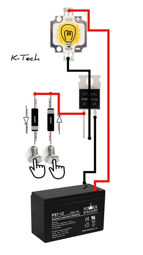 👆 Touch Switch Using MOSFET! No Button Needed ⚡#shortvideo #shorts #shortsfeed