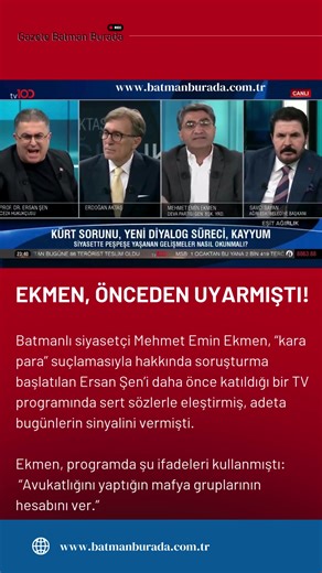 Mehmet Emin Ekmen'den Sert Eleştiriler