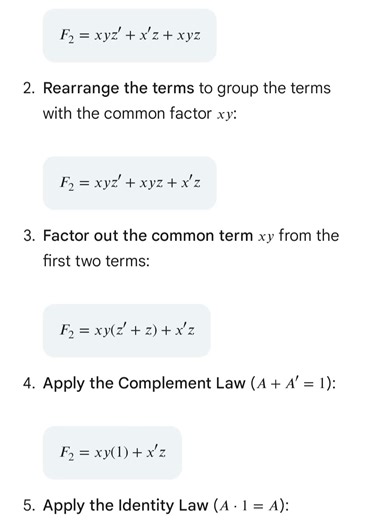 Minimising using Boolean Algebra