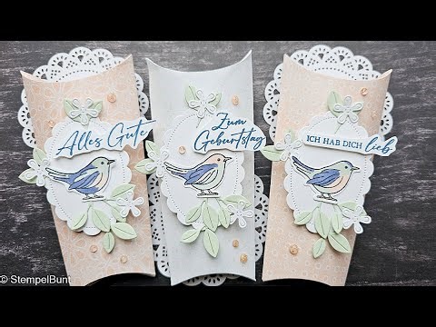 PILLOW-BOX-VERPACKUNG IN NEUER FORM - STAMPIN'UP! - ANLEITUNG MIT VORLAGE