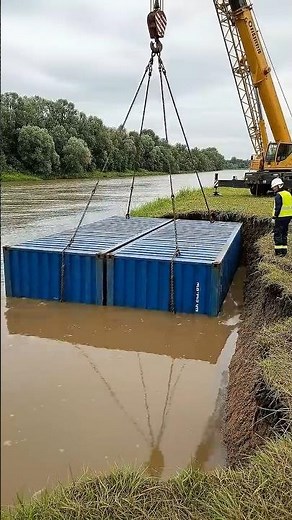 Secret Underwater Wooden Cabin Built from a Shipping Container 🌲📦 #diy #satisfying #construction