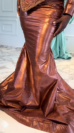 Stunning Metallic Brown Gown Fashion Showcase