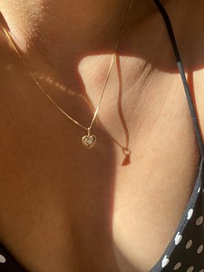 14k Mini Gold Heart Pendant - Etsy