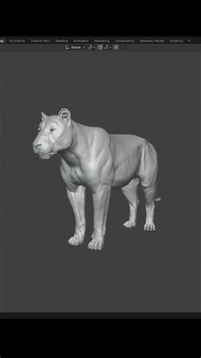 Tiger 3D Model in Blender Timelapse #3d #blender #tiger #highpoly #sculpting #toys #ਸ਼ੇਰ #trend