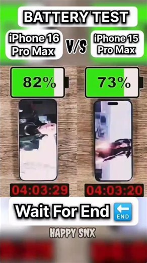 iPhone 15 Pro Max vs iPhone 16 Pro Max battery test video || #iphone15promax #iphone16promax #short