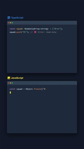 ReadonlyArray — TypeScript vs JavaScript
