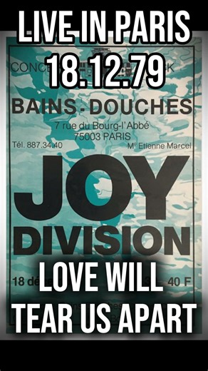 Love Will Tear Us Apart – Joy Division Live Paris 1979 #joydivision #postpunk #livemusic