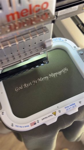 Mojo Provo on Instagram: "My @melcousa embroidery machine making my Christmas dreams come true 🪶 If you want more info on the embroidery machine I use, there’s a link in my bio 😊 #embroidery #smallbusiness #christmas #books #book"