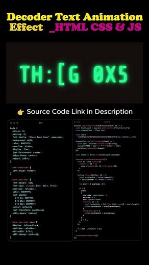 Amazing GSAP Decoder Text Animation Effect 💥 | Thank You Scramble Effect #Shorts