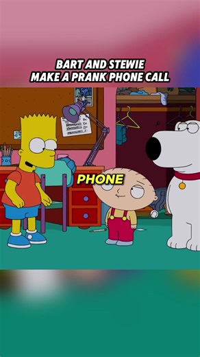 Bart and Stewie make a prank phone call GONE WRONG #simpsons #familyguy