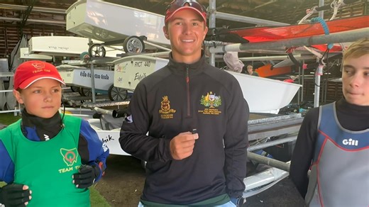 Yesterday we caught up with Tassie Optimist sailors Thomas and Lachie from the Open Fleet and coach Tom Fader about this week’s racing in the 2026 Musto Australian Optimist Dinghy Championship underway in Hobart. Strong winds kept the sailors ashore yesterday, but the weather is looking good for today. | Australian International Optimist Dinghy Association