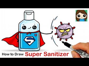 How to Draw a Bottle of Hand Sanitizer | Cartoon Coronavirus Awareness Art