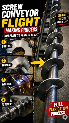 How Screw Conveyor Flights Are Made | Forming & Welding Process #wedding #forming #sheetmetal #short