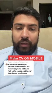 1.1K views · 495 reactions | How to make CV on mobile with canva | Muddaser Altaf | Facebook