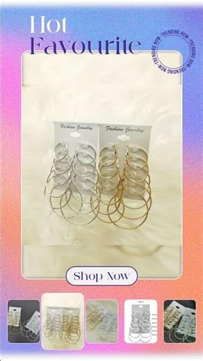 6 Pairs Big Circle Hoop Earrings Set For Women And Girls
