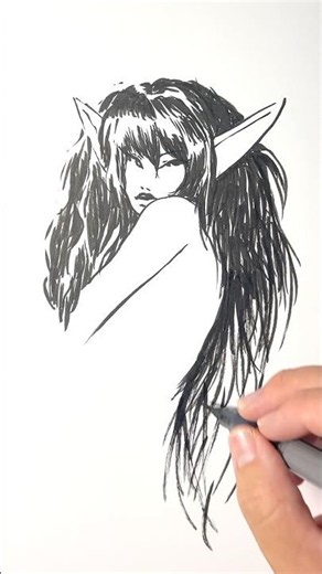 Elf Ink Drawing