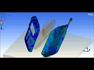 ANSYS WB Explicit Dynamics FEA - Drop Test of a vintage cellphone falling from 2.5 meters height