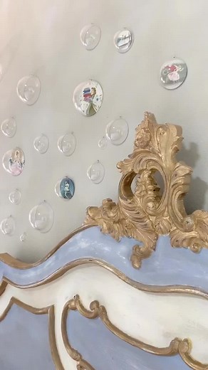 I used ornaments to make bubbles for our Cinderella bedroom 🏰💕 #disney #cinderella #disneyland #disneyworld #disneyhouse