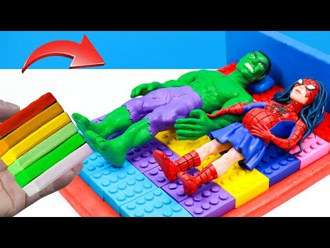 DIY Superhero Couple LEGO Model: Hulk & Spider-Woman Made from Clay | Polymer Clay Tutorial