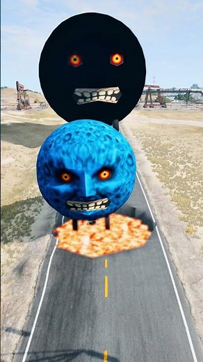 Giant Moon Car vs Tiny Moon Car – Who Survives? | BeamNG.drive #256