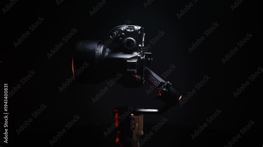 new electronic gyroscopic stabilizer for small SLR and mirrorless cameras and still cameras controlled via smartphone or joystick