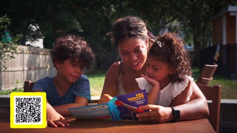 Wow in The World Kids’ Telescope & Astronomy Kit, 25x & 50x Magnification, Adjustable 48” Tripod, Includes Star Wheel & Companion Audio Content, Intro to Astronomy Gift for Ages 6+ by Thames & Kosmos