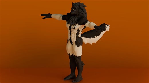 Wolfen Blaze Rigged 3D Anthro Wolf for Vrchat, Vtubing, Games & Blender - Etsy