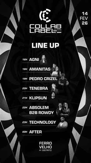 Collab Label on Instagram: "Quem disse que Porto Alegre não ia ter Carnaval com música eletrônica? 🤍 A Collab começa o Carnaval com um line pensado como percurso. Do início da tarde até a madrugada, cada horário existe por um motivo. Warm-up é construção. Pico é consequência. After é continuidade. Esse é o caminho da Urban Summer Edition: 16h • Agni 18h • Amanitas 19h • Pedro Crizel 20h • Tenebra 21h • Klipsun 22h • Absolem b2b Rowdy 23h • Technology 00h • After Uma curadoria que conecta quem v
