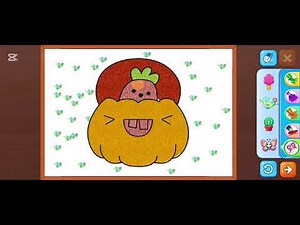 Scary pumpkin drawing and coloring tutorial|How to draw helloween pumpkin easy