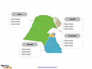 Kuwait Map with 6 Governorates - Free PowerPoint Template