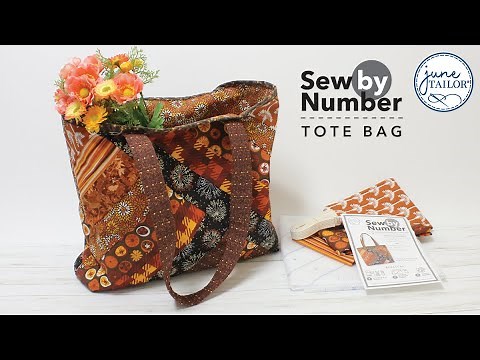 Sew By Number Tote, pattern printed on stabilizer