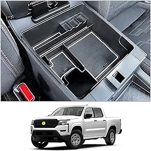 CDEFG for 2022 2023 2024 2025 2026 Frontier Pickup Truck Center Console Organizer for 2026 2025 Nissan Frontier Armrest Storage Box 2022-2026 Frontier Truck Accessories