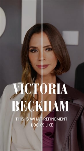 Style Synergy Studio | Styling & Colour Analysis on Instagram: "Victoria Beckham has always been stylish — but refinement comes from editing, not adding. In the original look, there was too much contrast competing for attention. The colour, hair length, and outfit were all speaking at once. So I simplified the story ✂️ ✨ Softened and refined the makeup to enhance her natural features ✨ Cut the hair into a structured French bob for clarity and strength ✨ Worked with her Deep Autumn colouring — ri