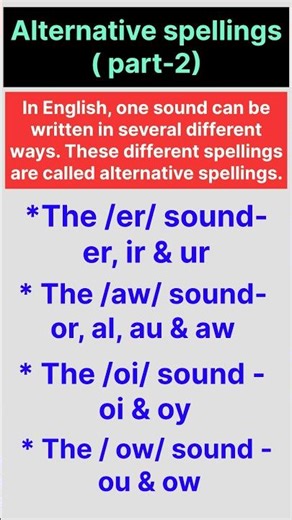 Alternative spellings in phonics ( part -2) #phonics #shorts #thelearninghubpampamajumdar