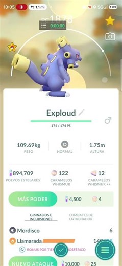 EXPLOUD 100 IV POKEMON GO FLY VIDEO JUEGOS 🎮 VIDEO GAMES