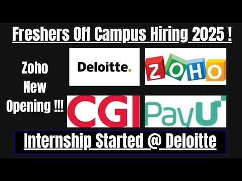 Zoho Hiring 2025 Tamil | CGI Off Campus Drive 2025 | Deloitte Internship 2025 | Freshers Hiring 2025