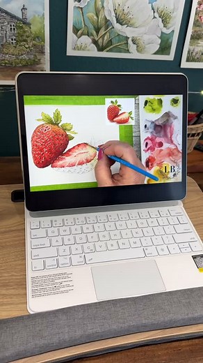 Check out my many fun watercolor tutorials over on my YouTube channel, Art By Lauri Black. You’d be surprised how easy it is to create these juicy strawberries. https://youtu.be/vlqQWKdBTlc?si=tMp0-3Sd47-b917D I even include a free downloadable line drawing that you can use to trace if you need it. Come over to my channel and check it out! #watercolortutorial | Lauri Ekberg Black