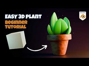 Stylized 3D PLANT in Blender - Beginner Tutorial: Modeling & Rendering