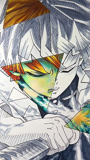 Drawing Zenitsu Agatsuma! Water Shape Art