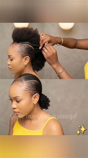 This braided hairstyle is perfect for natural hair queens – elegant, protective & stunning!