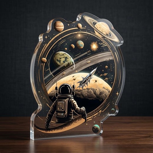 Astronaut Acrylic Stand for Desk Decor Space Lovers Cosmic Galaxy Art Birthday Gift - Etsy