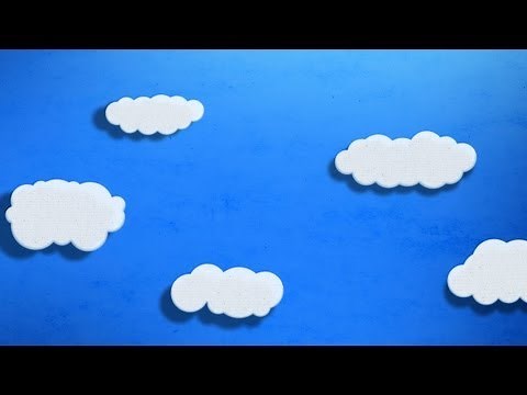 Cartoon Clouds Floating Across Screen in 2D Scene