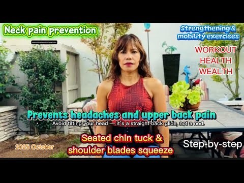 End Neck & Shoulder Pain NOW/Simple seated chin tuck & shoulder blades squeeze, step-by-step 10/2025